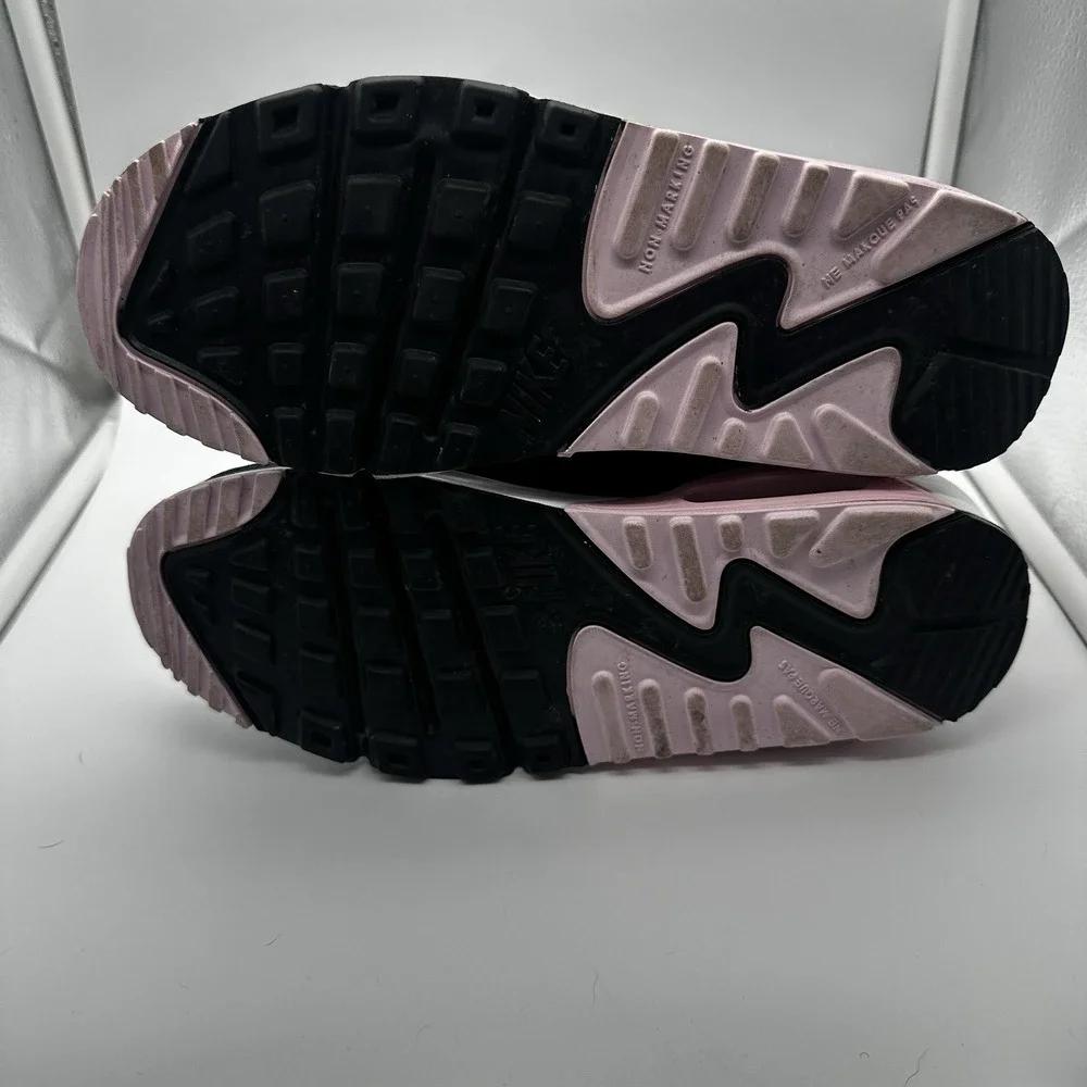 Nike Air Max 90 Shoes Girls Size 7Y White Pink Navy Sneakers HF6358-104